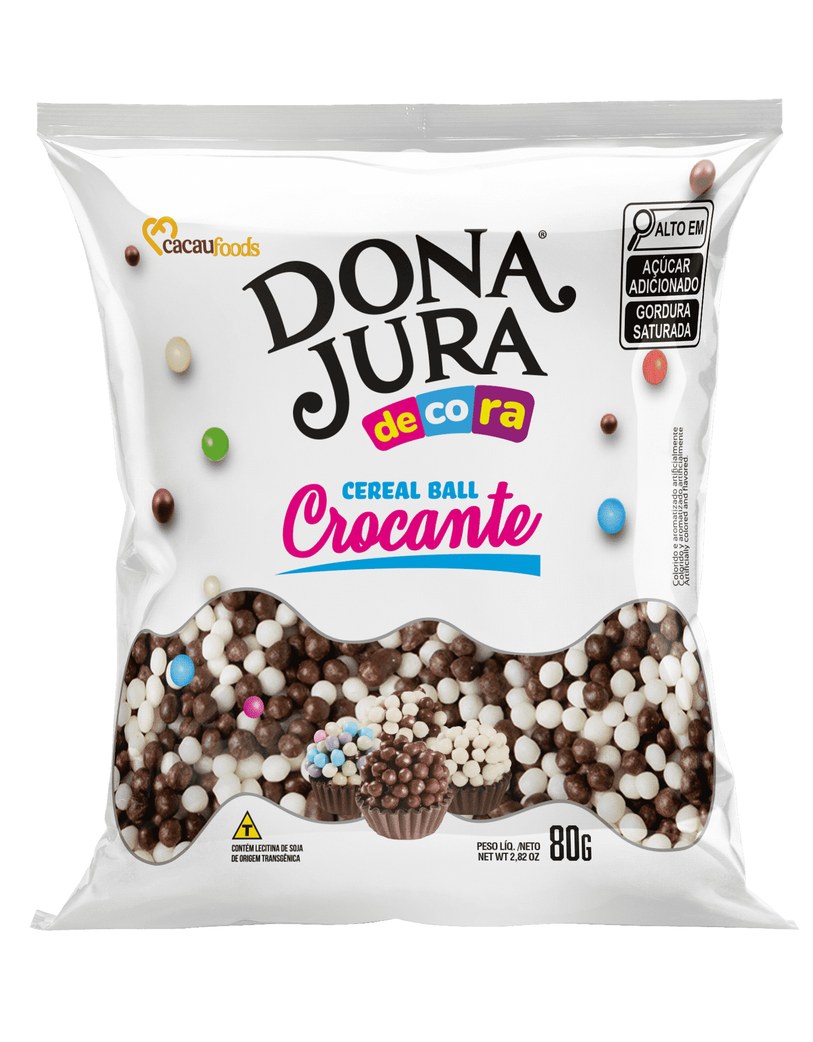 Mini Cereal Crocante Branco e Preto Bag 80g