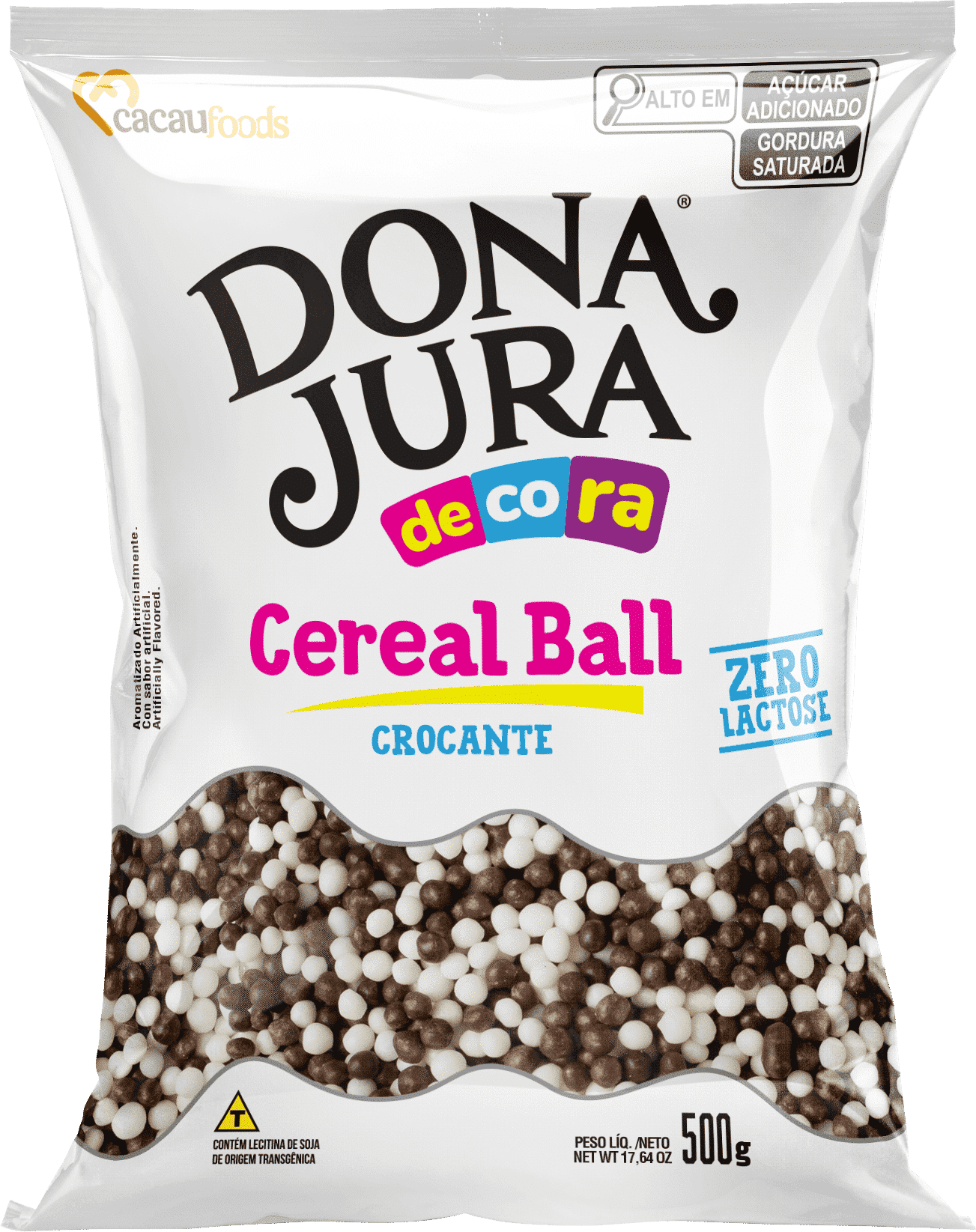Micro Cereal Crocante Branco e Preto Bag 500g