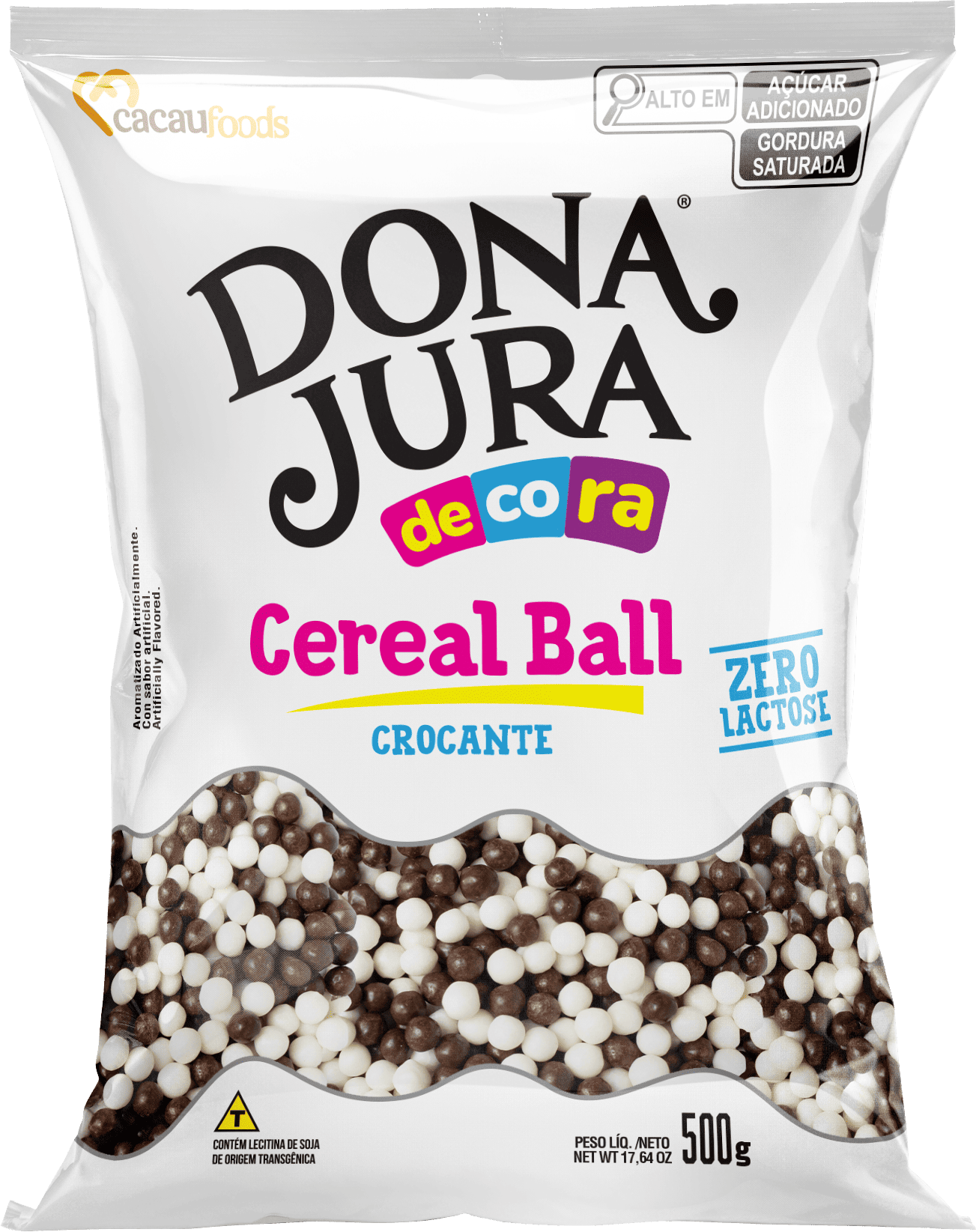 Mini Cereal Crocante Branco e Preto Bag 500g