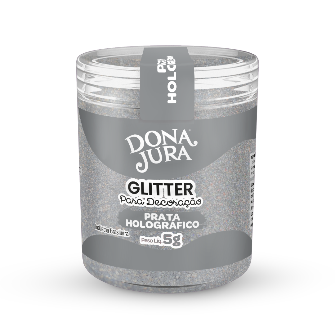 Glitter Para Decoração Prata Holografico  5g