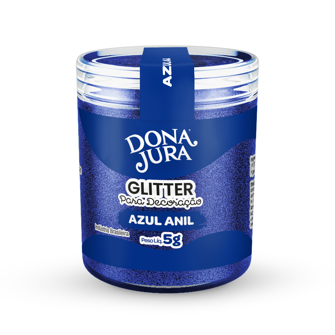 Glitter Para Decoração Azul Anil 5g