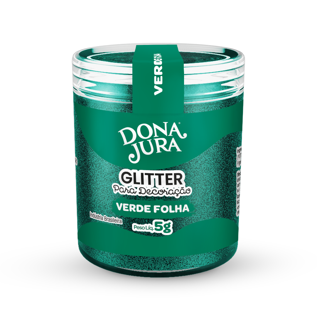 Glitter Para Decoração Verde Folha 5g