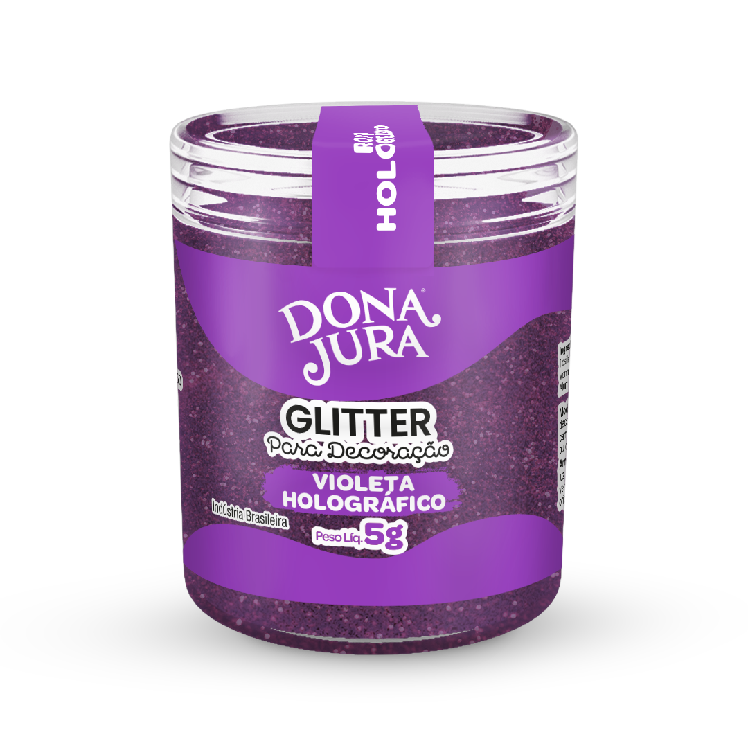 Glitter Para Decoração Violeta Holografico 5g