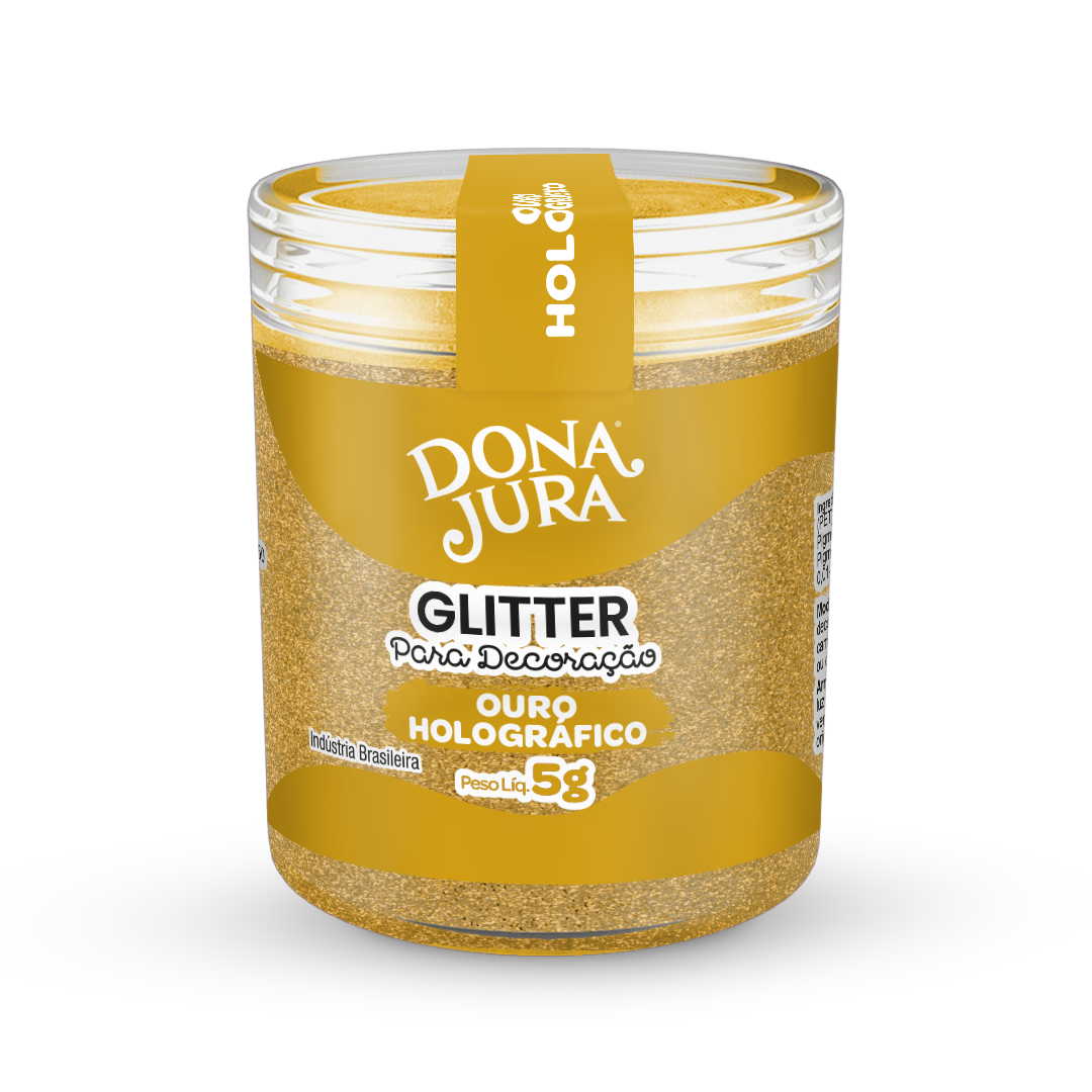Glitter Para Decoração Ouro Holografico  5g
