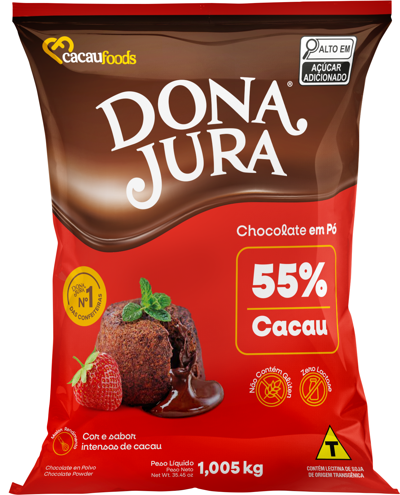 Chocolate em Pó Solúvel 55% Cacau Bag 1,005kg