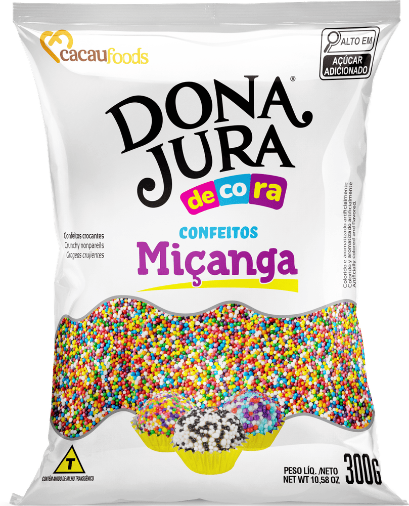Confeito Miçanga Colorido 300g