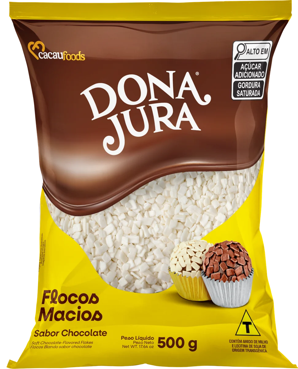 Flocos Macio Sabor Chocolate Branco Bag 500g/1kg