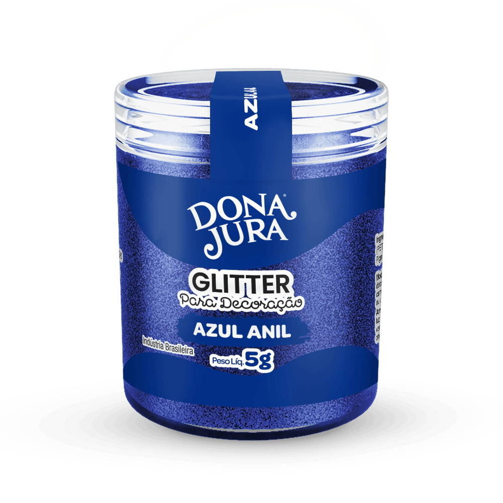 Glitter Para Decoração Azul Anil 5g