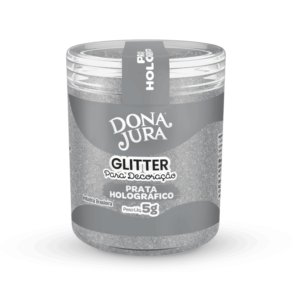 Glitter Para Decoração Prata Holografico  5g