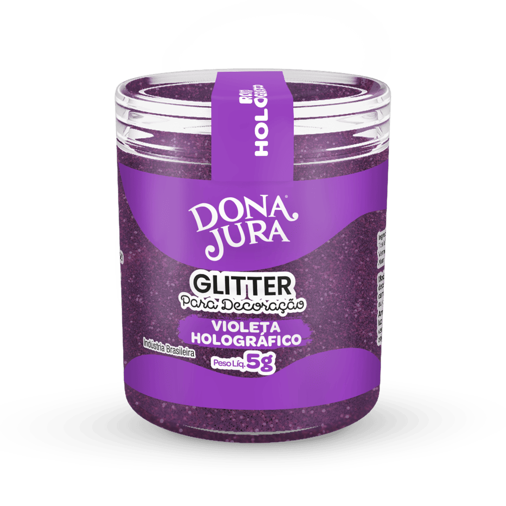 Glitter Para Decoração Violeta Holografico 5g