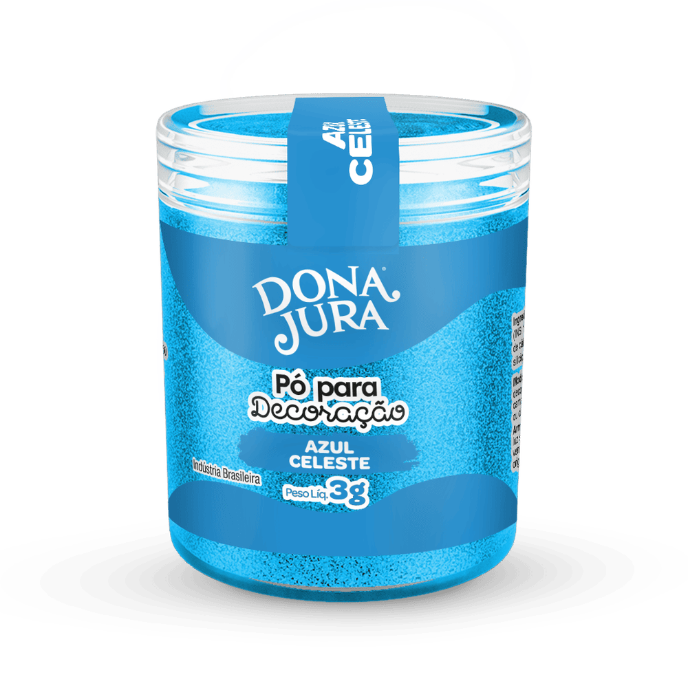 Pó para Decoração Azul Celeste 3g