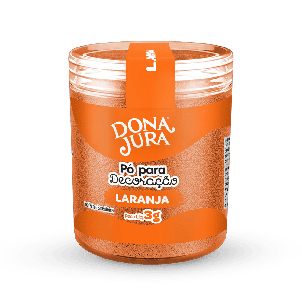 Pó para Decoração Laranja 3g