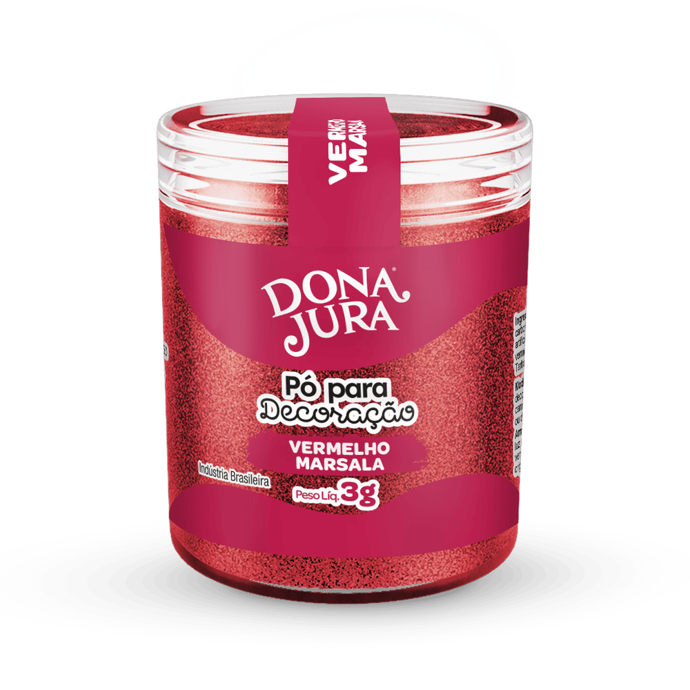 Pó para Decoração Vermelho Marsala 3g