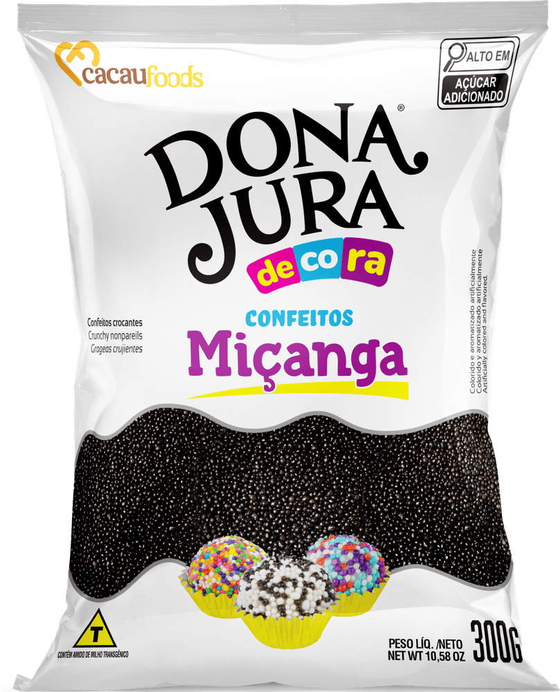 Confeito Miçanga Preto 300g