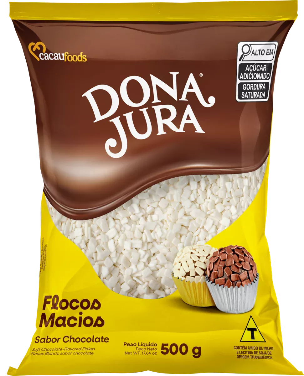 Flocos Macio Sabor Chocolate Branco Bag 500g/1kg
