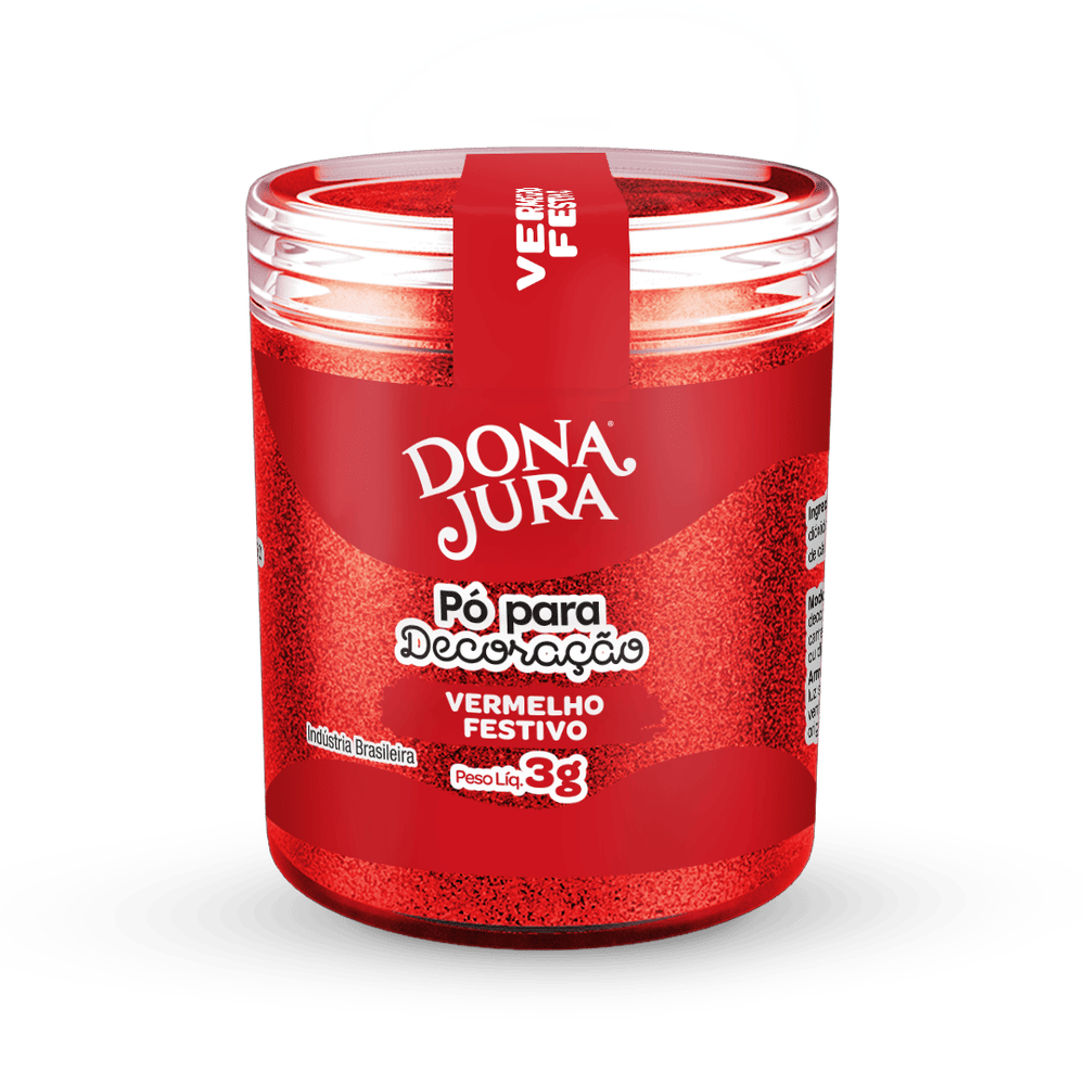Pó para Decoração Vermelho Festivo 3g